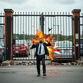 agressão em estacionamento