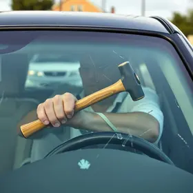 homem desconhecido danifica vidro de carros