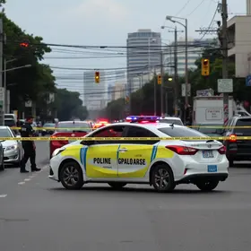 veículo alvejado por tiros em Cotia